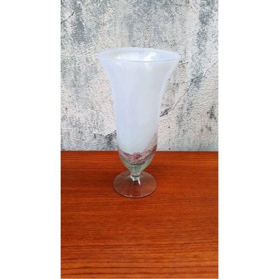 Image 1 of Vaso a tromba in vetro soffiato vintage, 1950