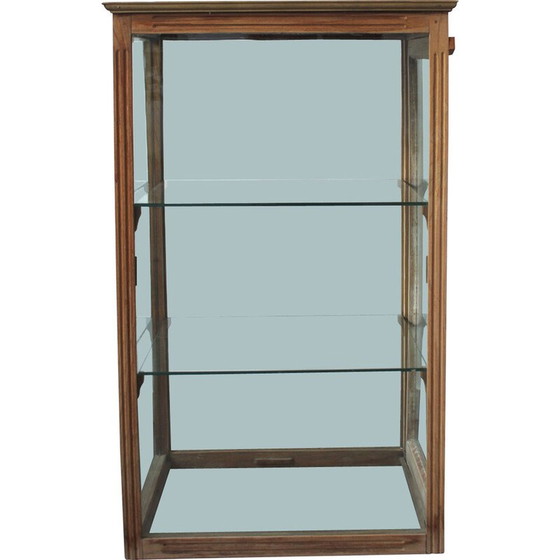 Image 1 of Vintage oak and glass counter display case