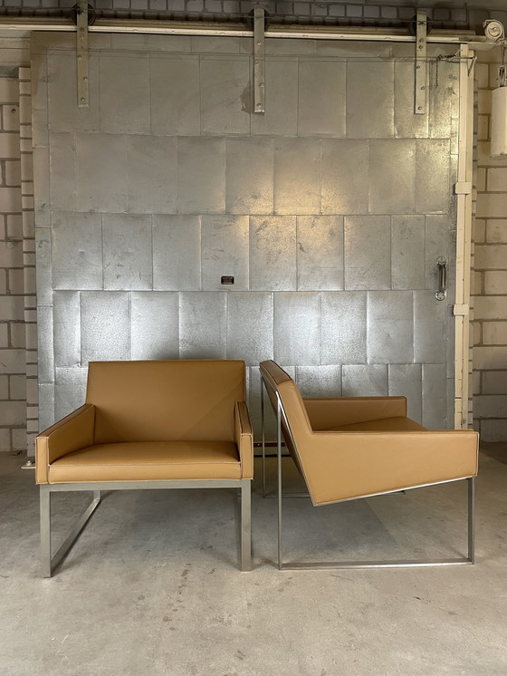 Image 1 of 2X Bernhardt Design Lounge Armchairs By Fabien Baron