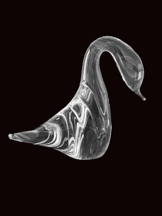 Image 1 of Fm Konstglas - Large Solid Swan