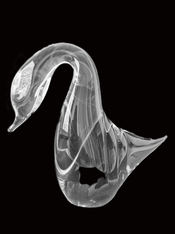 Image 1 of Fm Konstglas - Large Solid Swan