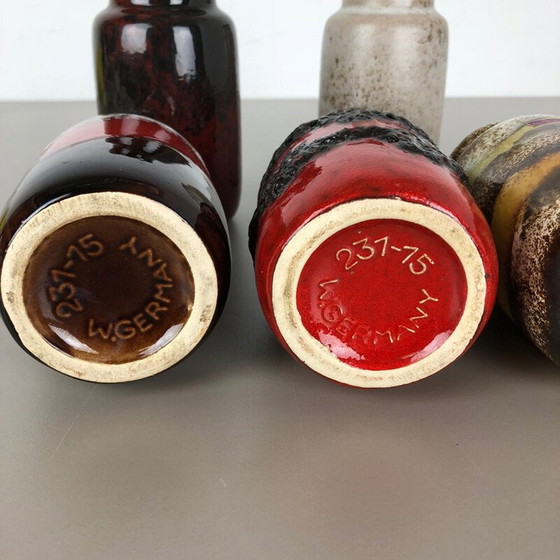Image 1 of Set of 5 vintage fat lava ceramic vases from Scheurich, Germany 1970