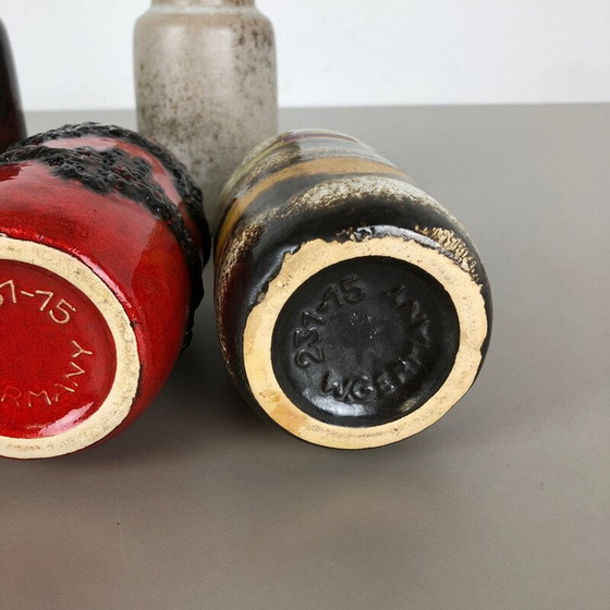 Image 1 of Set of 5 vintage fat lava ceramic vases from Scheurich, Germany 1970