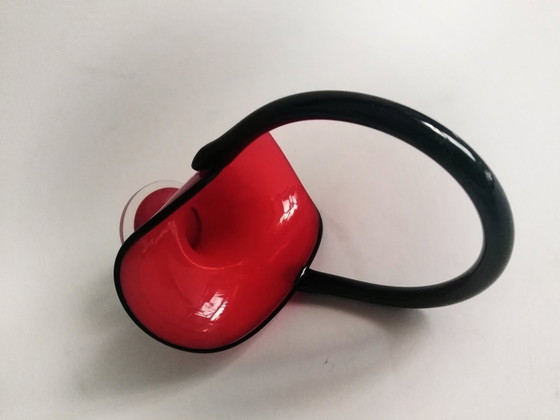 Image 1 of Cesta de cristal Art Déco Tango rojo/negro de Michael Powolny Loetz, década de 1920