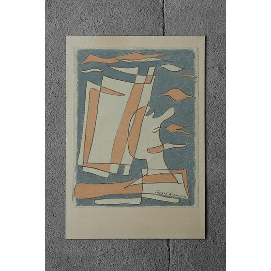 Image 1 of Vintage pastel drawing by Edvard Andersson