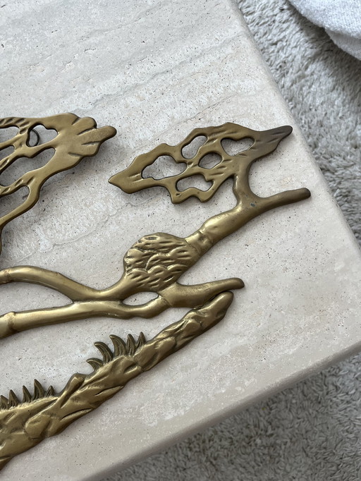 Decorazione murale in ottone vintage