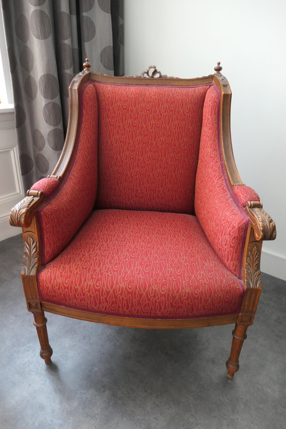 Image 1 of 2x Classic Armchair With Table