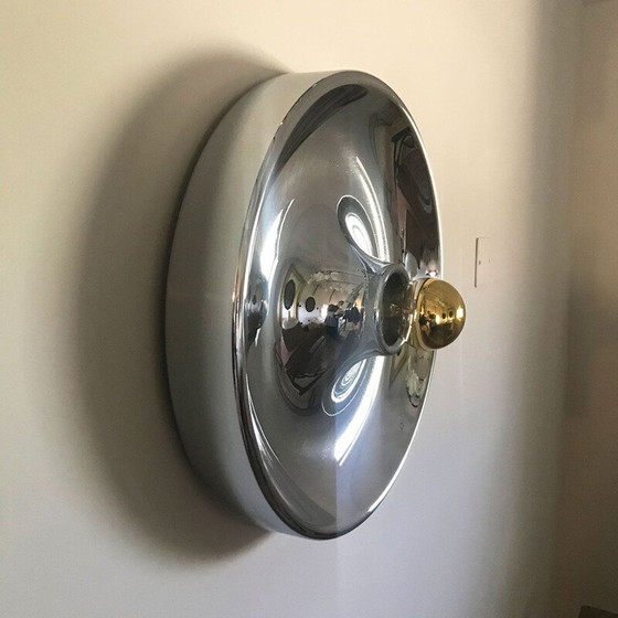 Image 1 of Vintage round wall lamp in chrome, 1970