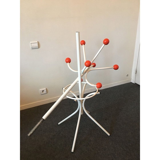 Image 1 of Vintage white metal coat rack, 1970