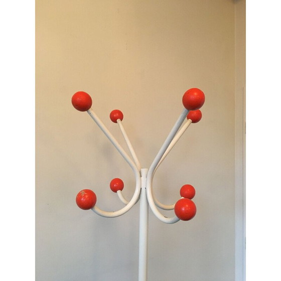 Image 1 of Vintage white metal coat rack, 1970