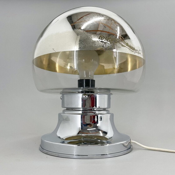 Image 1 of Vintage Italian chrome and glass table lamp, 1960s