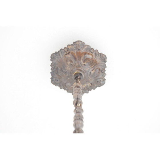 Image 1 of Lampada a sospensione art déco in ottone vintage, Repubblica Ceca, anni '30