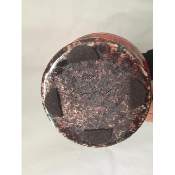Image 1 of Vintage vase by Accolay in red enamelled ceramic