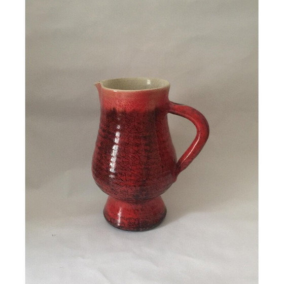 Image 1 of Vintage vase by Accolay in red enamelled ceramic