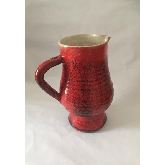 Image 1 of Vintage vase by Accolay in red enamelled ceramic