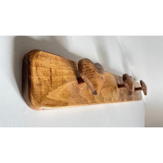 Image 1 of Vintage coat rack in waxed wood filled with poetry, 1990