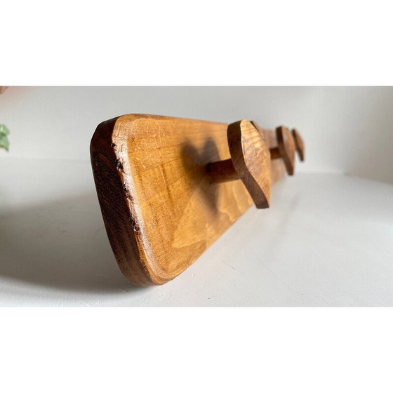 Image 1 of Vintage coat rack in waxed wood filled with poetry, 1990