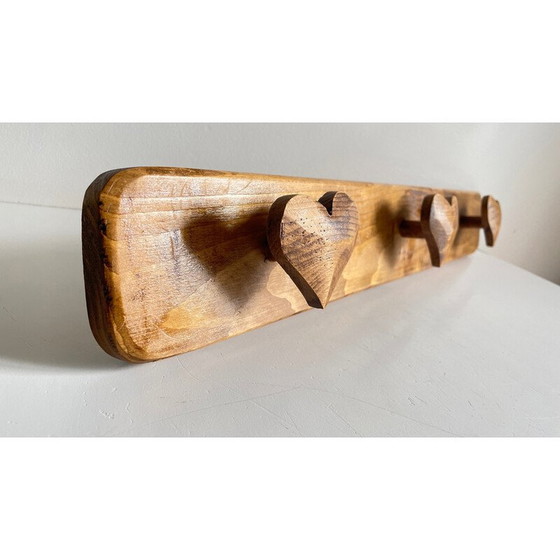 Image 1 of Vintage coat rack in waxed wood filled with poetry, 1990