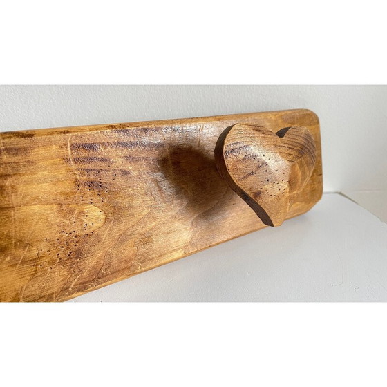 Image 1 of Vintage coat rack in waxed wood filled with poetry, 1990