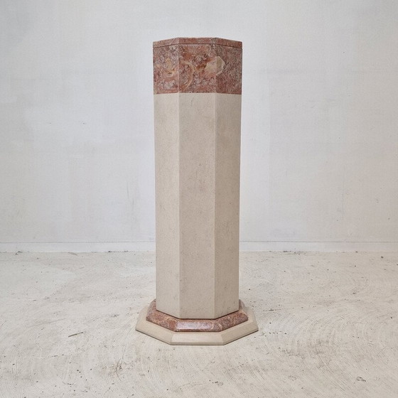 Image 1 of Vintage marble pedestal, Italy 1980