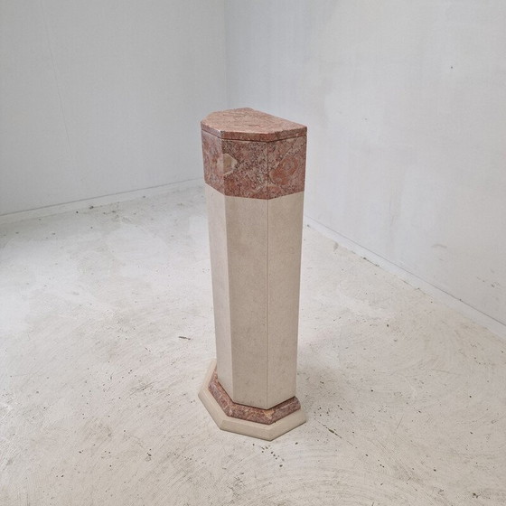 Image 1 of Vintage marble pedestal, Italy 1980