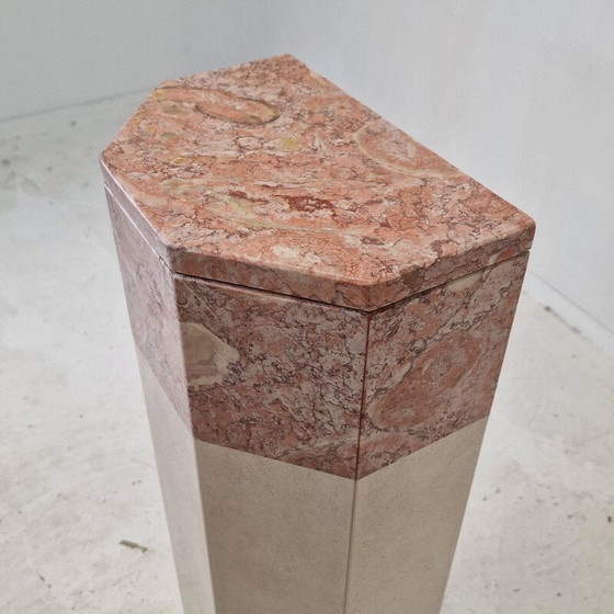 Image 1 of Vintage marble pedestal, Italy 1980