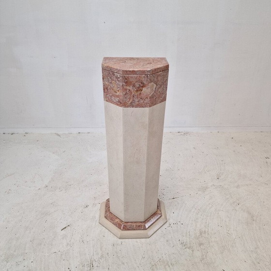 Image 1 of Vintage marble pedestal, Italy 1980