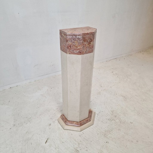 Vintage marble pedestal, Italy 1980