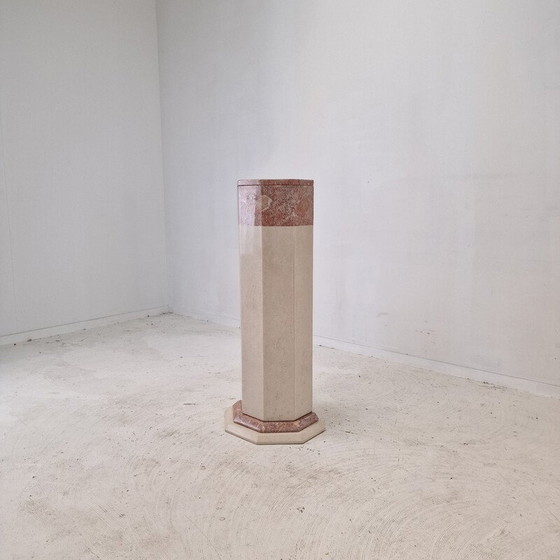 Image 1 of Vintage marble pedestal, Italy 1980