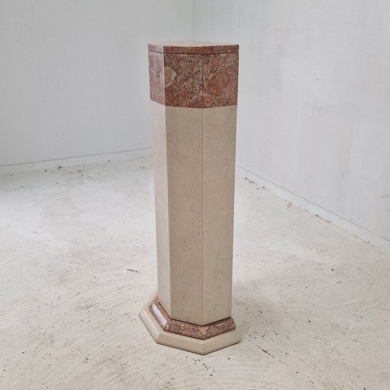 Image 1 of Vintage marble pedestal, Italy 1980