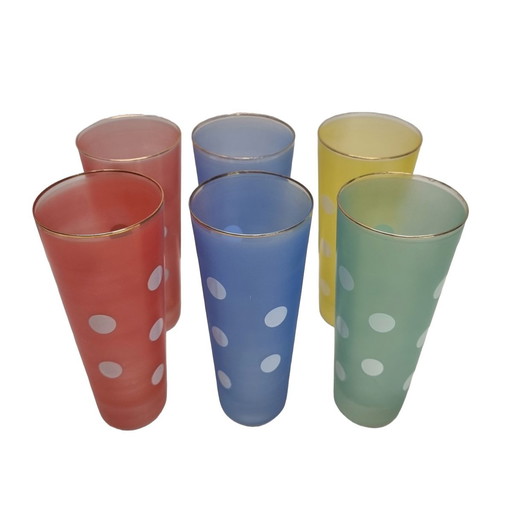 Bicchieri da long drink vintage con pois