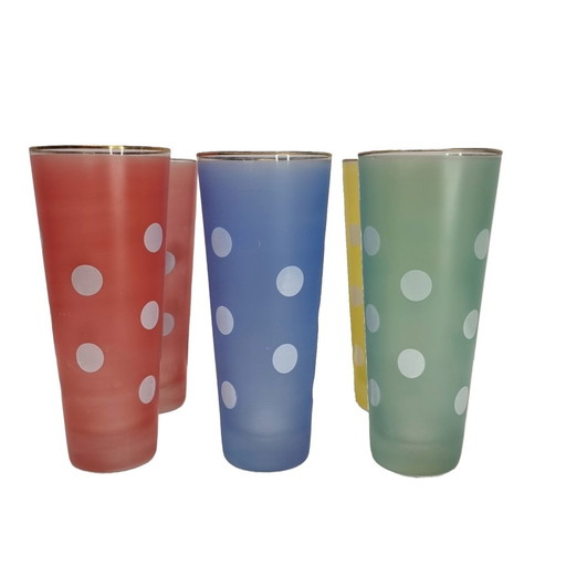 Bicchieri da long drink vintage con pois