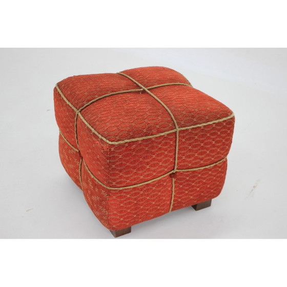 Image 1 of Sgabello cubo Art Déco vintage, Cecoslovacchia, anni '40