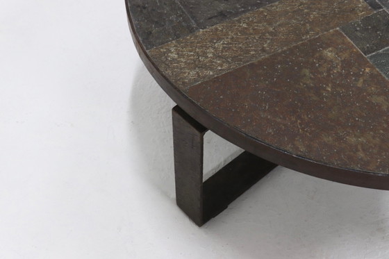 Image 1 of Vintage Brutalist Round Coffee Table 