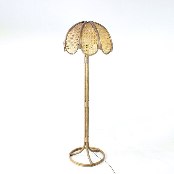 Image 1 of Vintage freestanding bamboo floor lamp, Czechoslovakia 1990