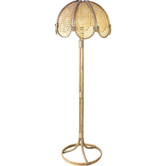 Image 1 of Vintage freestanding bamboo floor lamp, Czechoslovakia 1990