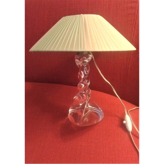 Image 1 of Vintage Lorrraine crystal lamp with pleated rhodoid shade, 1950