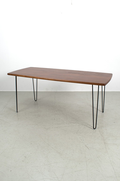 Table de salle à manger vintage en épingle à cheveux