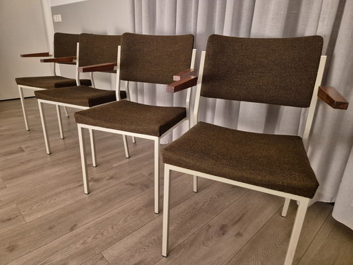 4X Gispen Chairs Reaal 9121-1 For Emmein Steel