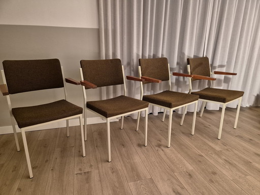 4X Gispen Chairs Reaal 9121-1 For Emmein Steel