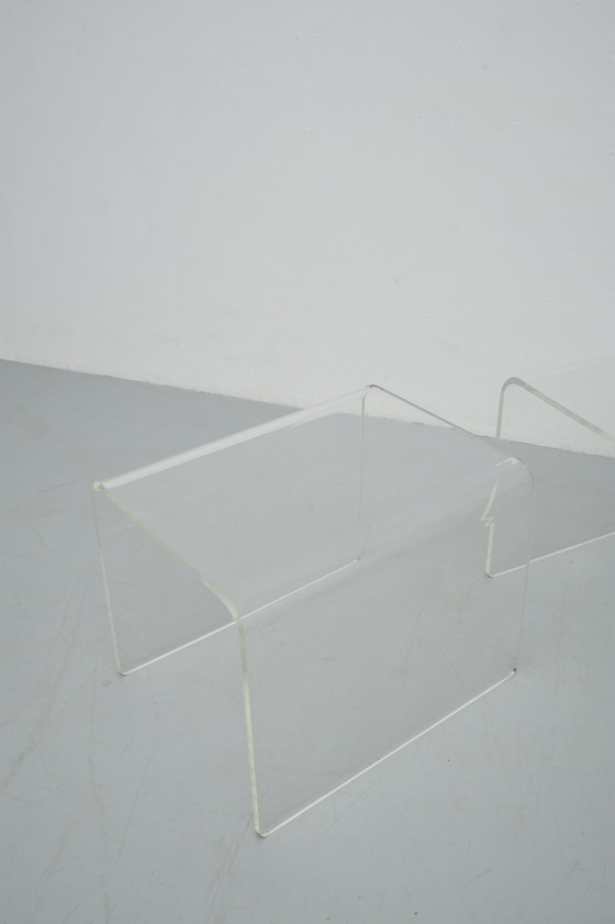 Image 1 of Set of 2 acrylic glass tables Space Age 1960s