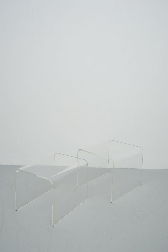 Image 1 of Set of 2 acrylic glass tables Space Age 1960s