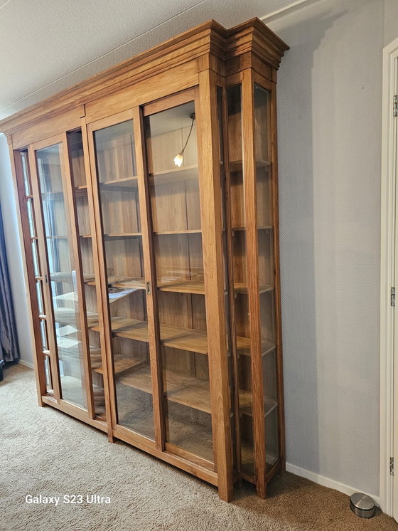 Image 1 of Wooden display case with paneled doors