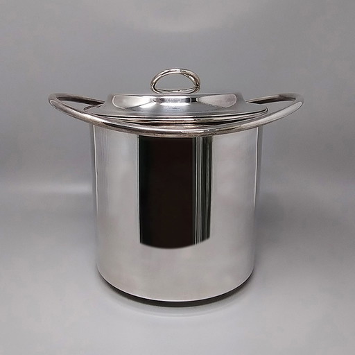 1960s Astonishing Silver Plated Ice Bucket by Sheratonn. Made in Italy.