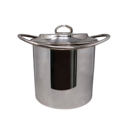 1960s Astonishing Silver Plated Ice Bucket by Sheratonn. Made in Italy.