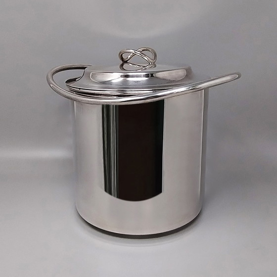 Image 1 of 1960s Astonishing Silver Plated Ice Bucket by Sheratonn. Made in Italy.