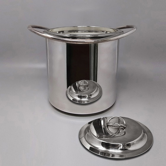 Image 1 of 1960s Astonishing Silver Plated Ice Bucket by Sheratonn. Made in Italy.