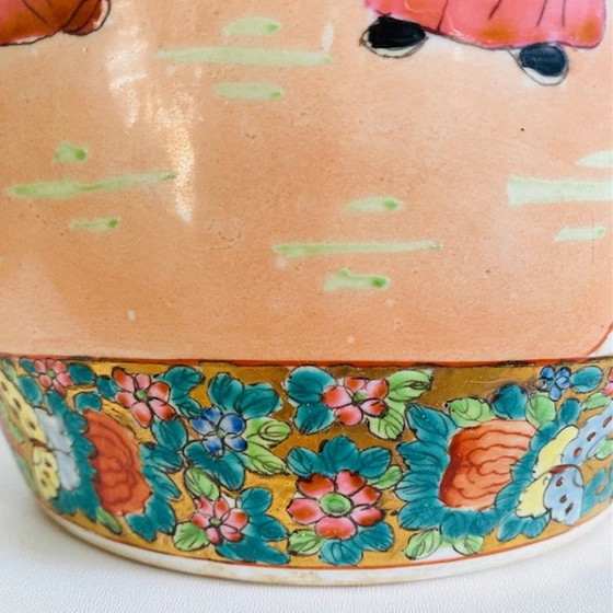 Image 1 of Vintage XL Chinese hand-painted ginger jar