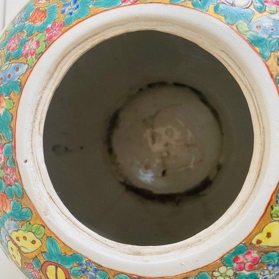 Image 1 of Vintage XL Chinese hand-painted ginger jar