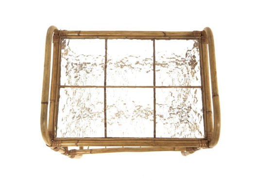 Image 1 of Scandinavian Wicker Side Table, Sweden, 1960